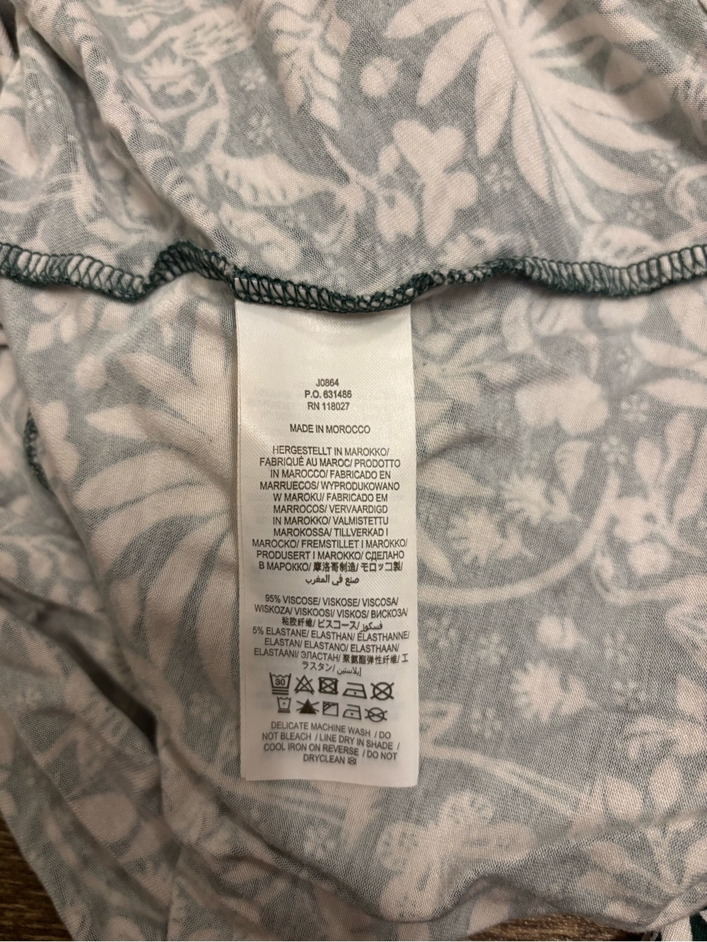 Boden Evangeline Wrap Dress 12L Long Green Ivory Botanical Floral Print - Picture 5 of 5
